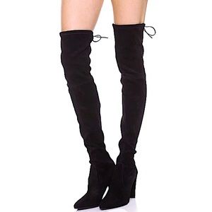 Stuart Weitzman Highland-like Black Suede Boots